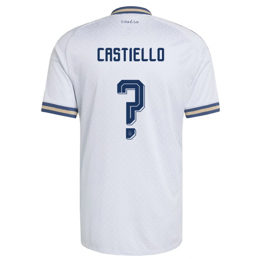 Danxen Women Italy Alex Castiello #0 Off-White Navy Gold Away Jersey 26-28 T-Shirt