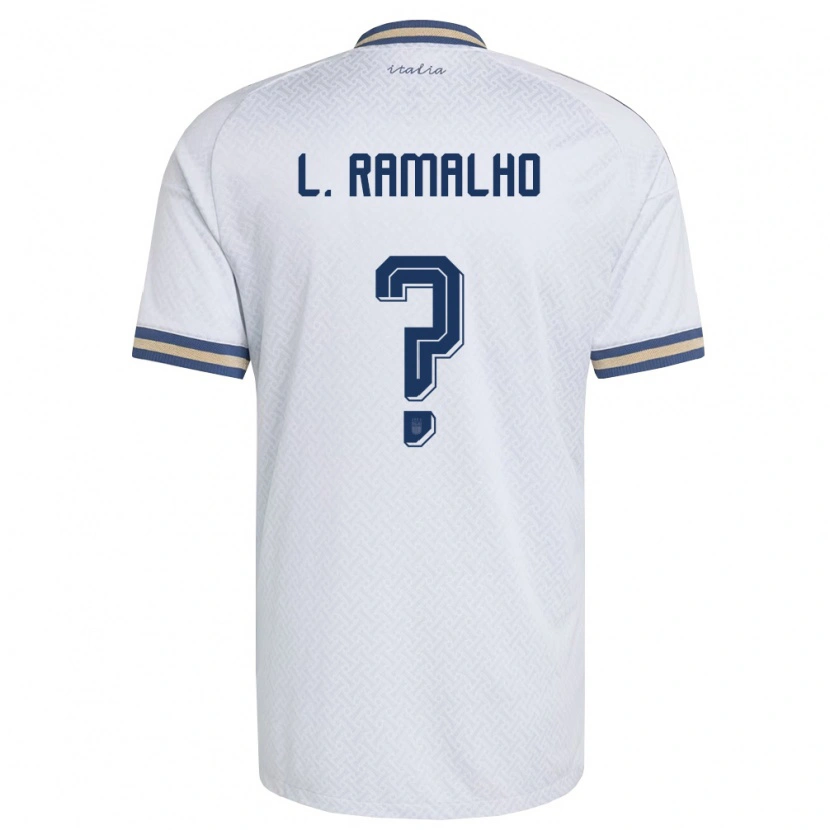 Danxen Women Italy Leonard Maria Lima Ramalho #0 Off-White Navy Gold Away Jersey 26-28 T-Shirt