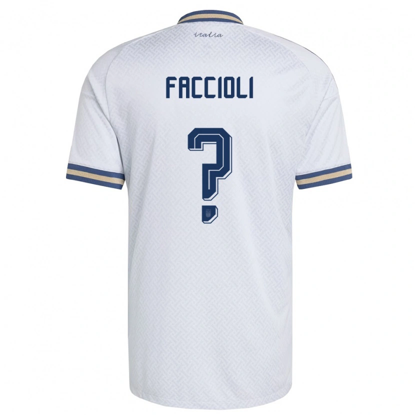 Danxen Women Italy Pietro Faccioli #0 Off-White Navy Gold Away Jersey 26-28 T-Shirt
