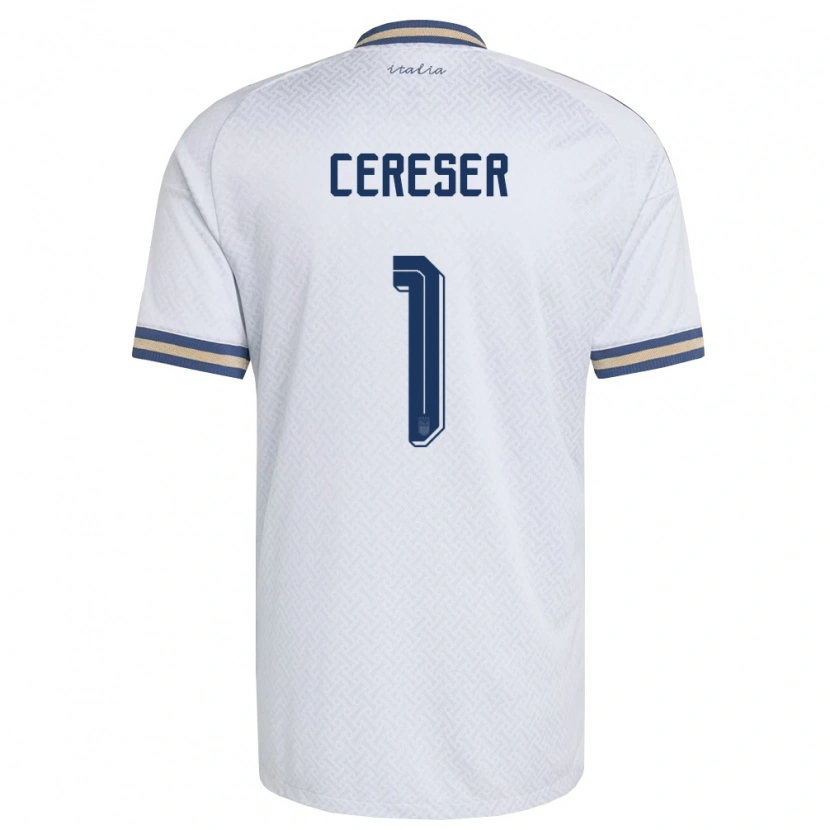 Danxen Women Italy Francesco Cereser #1 Off-White Navy Gold Away Jersey 26-28 T-Shirt