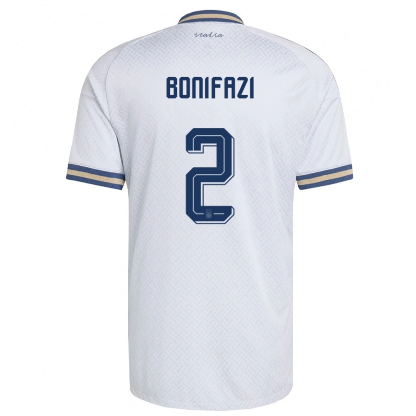 Danxen Women Italy Giampaolo Bonifazi #2 Off-White Navy Gold Away Jersey 26-28 T-Shirt