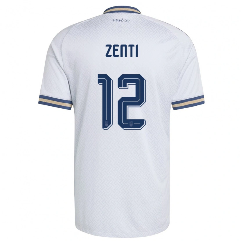 Danxen Women Italy Alexander Zenti #12 Off-White Navy Gold Away Jersey 26-28 T-Shirt