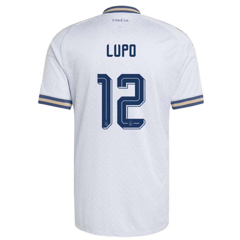 Danxen Women Italy Christian Lupo #12 Off-White Navy Gold Away Jersey 26-28 T-Shirt