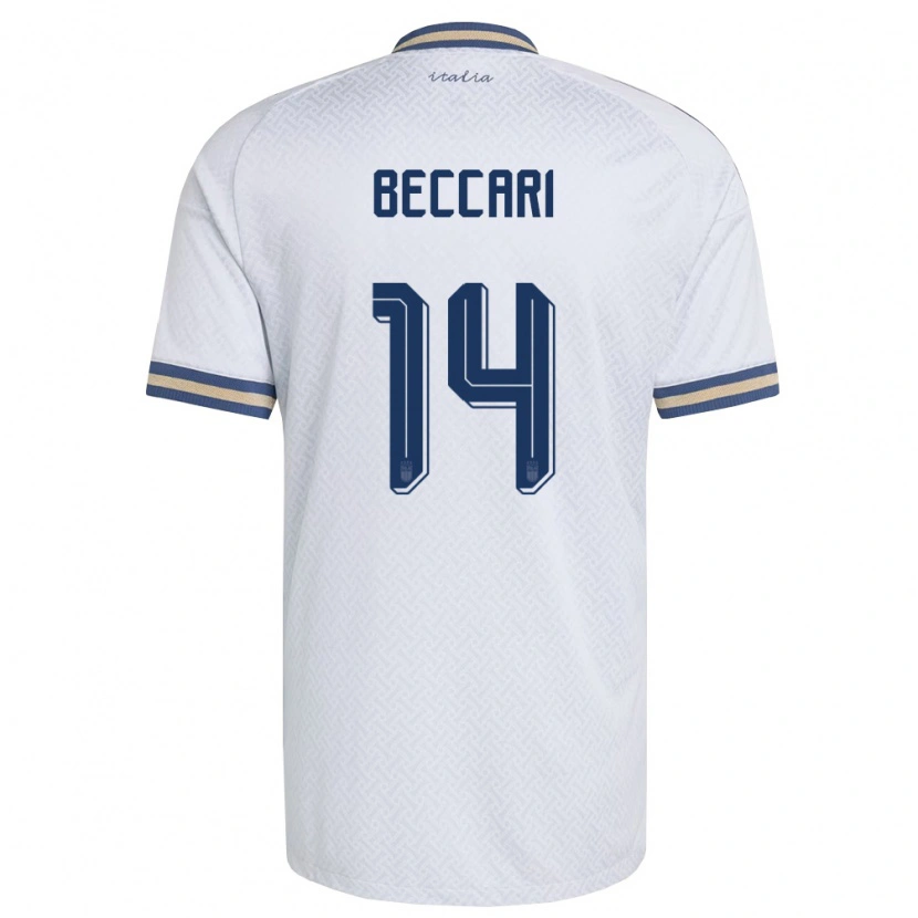 Danxen Women Italy Chiara Beccari #14 Off-White Navy Gold Away Jersey 26-28 T-Shirt