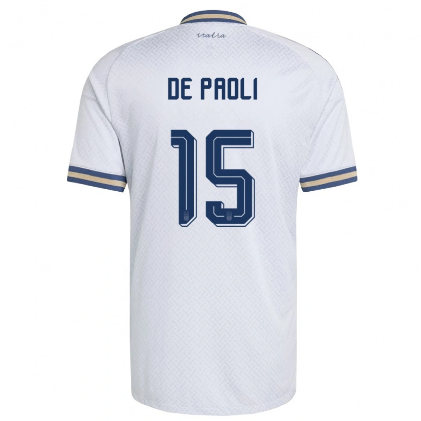 Danxen Women Italy Cristiano De Paoli #15 Off-White Navy Gold Away Jersey 26-28 T-Shirt