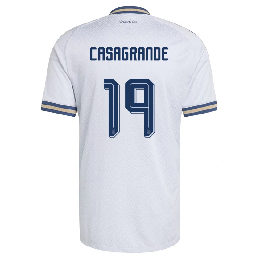 Danxen Women Italy Tommaso Casagrande #19 Off-White Navy Gold Away Jersey 26-28 T-Shirt