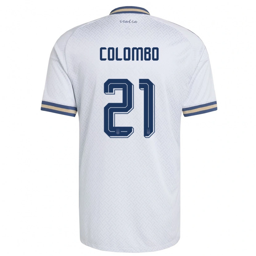 Danxen Women Italy Leonardo Colombo #21 Off-White Navy Gold Away Jersey 26-28 T-Shirt