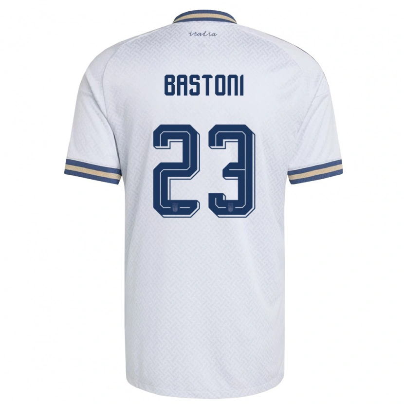 Danxen Women Italy Alessandro Bastoni #23 Off-White Navy Gold Away Jersey 26-28 T-Shirt