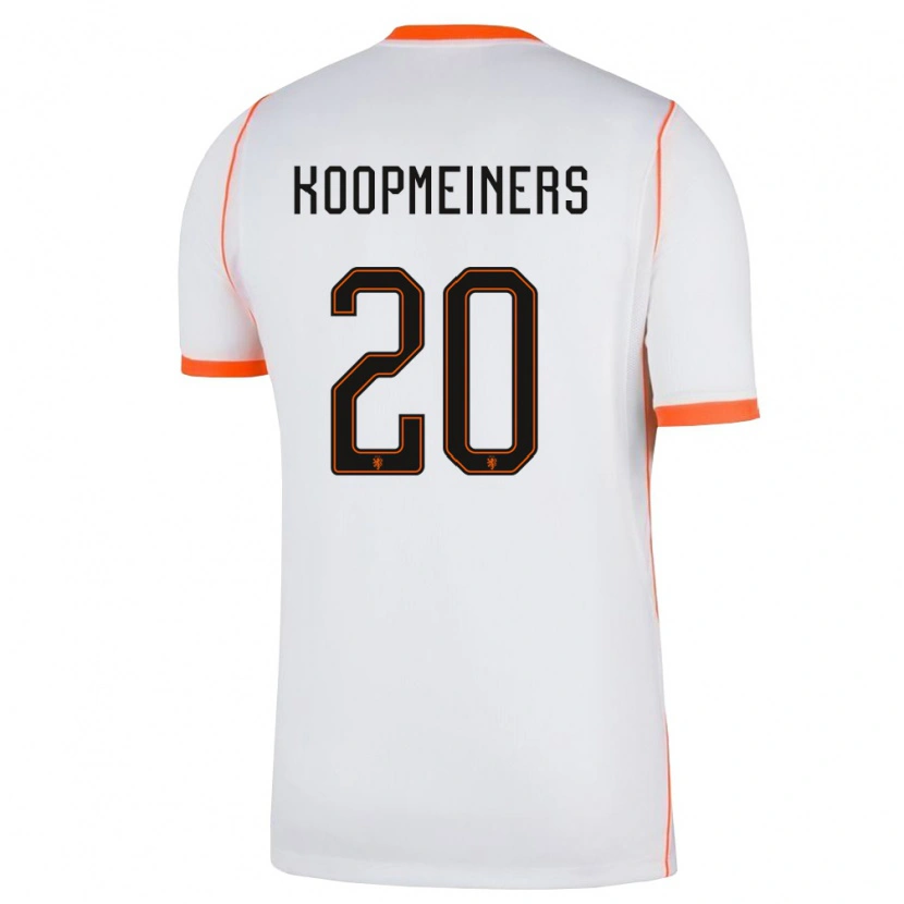 Danxen Women Netherlands Teun Koopmeiners #20 White Orange Away Jersey 26-28 T-Shirt
