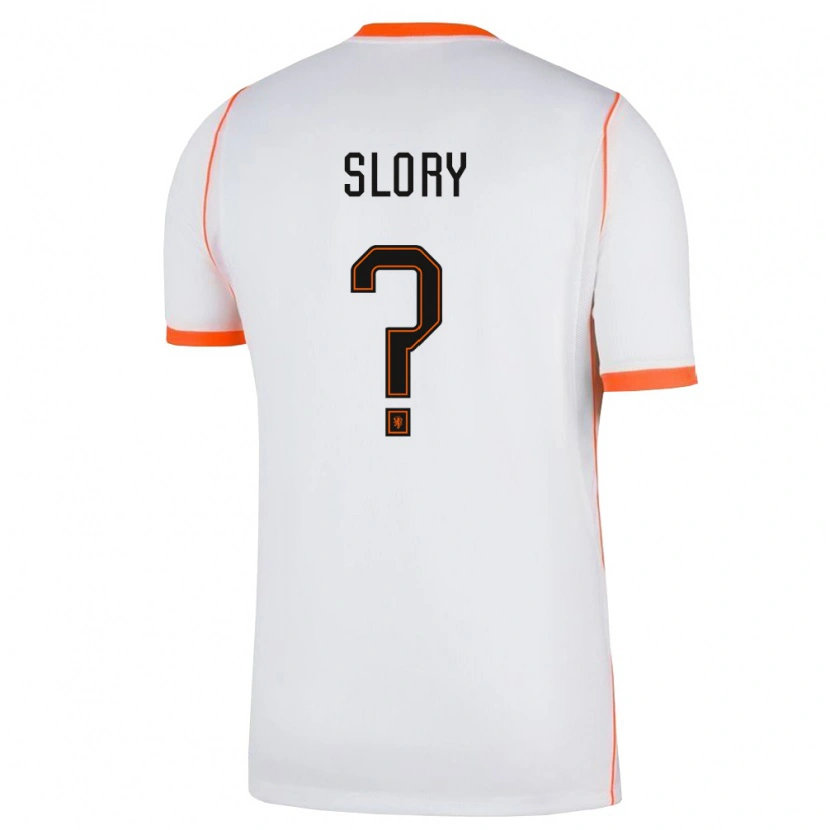 Danxen Women Netherlands Jaden Slory #0 White Orange Away Jersey 26-28 T-Shirt