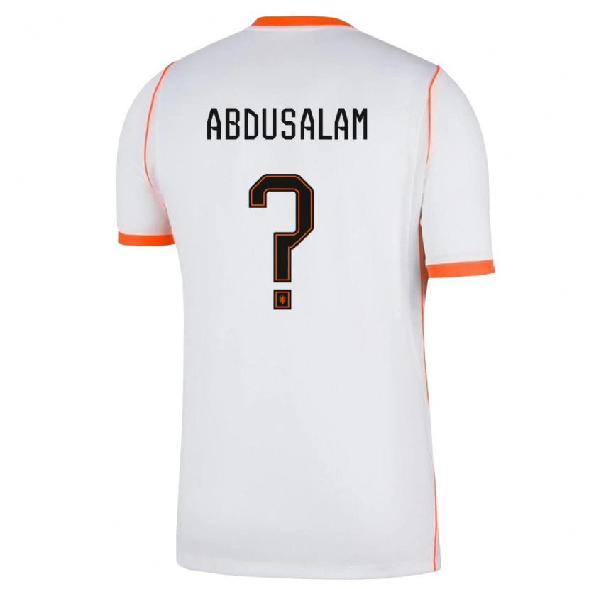 Danxen Women Netherlands Musabe Abdusalam #0 White Orange Away Jersey 26-28 T-Shirt
