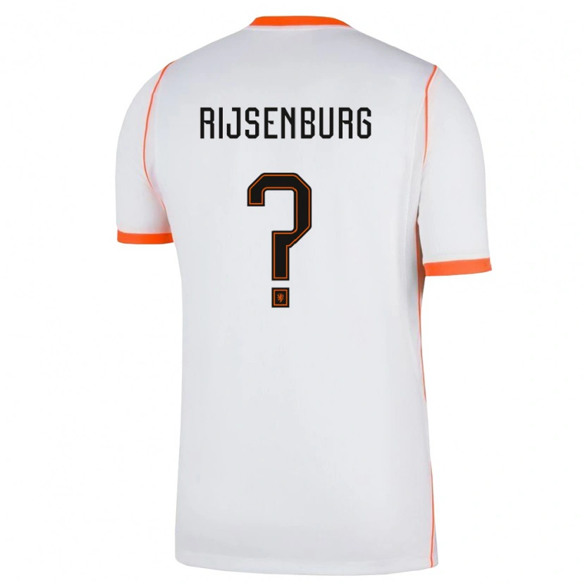 Danxen Women Netherlands Ephendrich Rijsenburg #0 White Orange Away Jersey 26-28 T-Shirt