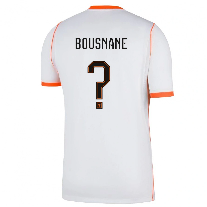 Danxen Women Netherlands Ghalil Bousnane #0 White Orange Away Jersey 26-28 T-Shirt
