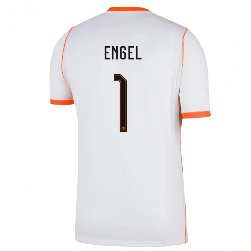 Danxen Women Netherlands Mark Engel #1 White Orange Away Jersey 26-28 T-Shirt