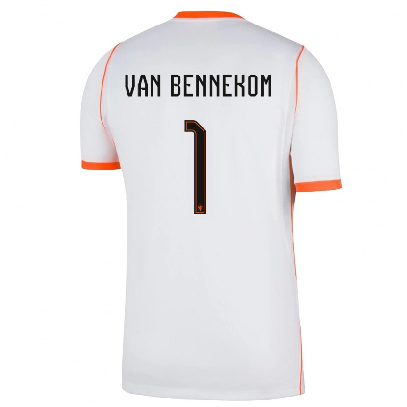 Danxen Women Netherlands Duron Van Bennekom #1 White Orange Away Jersey 26-28 T-Shirt