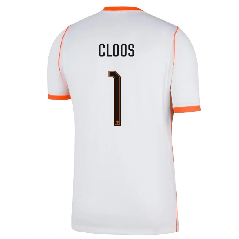 Danxen Women Netherlands Cino Cloos #1 White Orange Away Jersey 26-28 T-Shirt