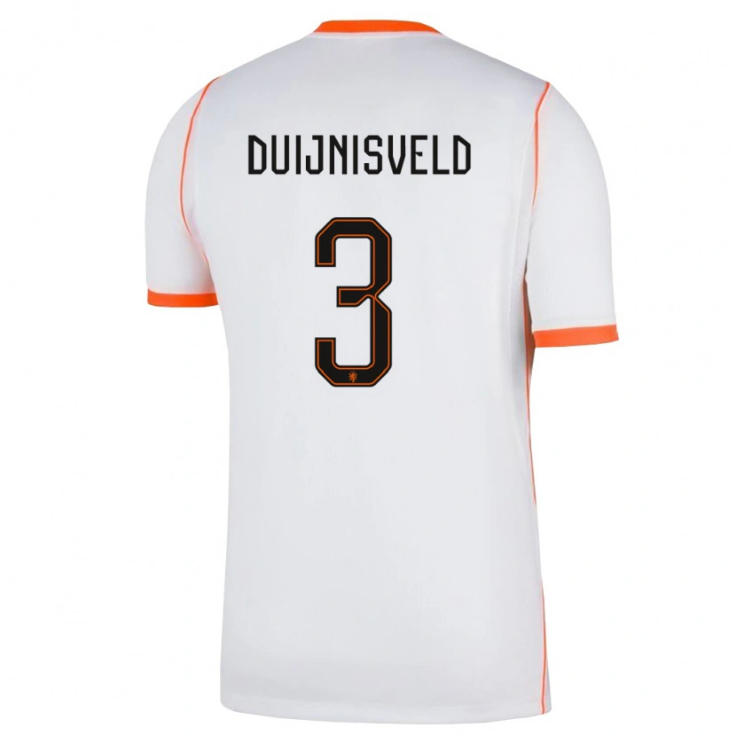 Danxen Women Netherlands Owen Duijnisveld #3 White Orange Away Jersey 26-28 T-Shirt