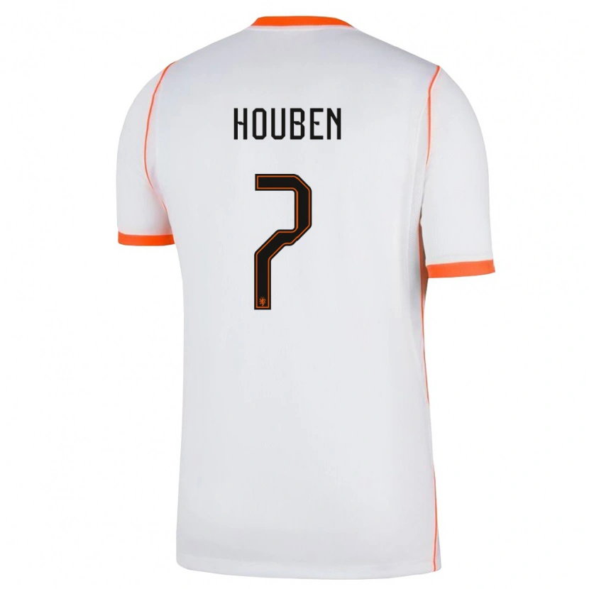 Danxen Women Netherlands Iggy Houben #7 White Orange Away Jersey 26-28 T-Shirt