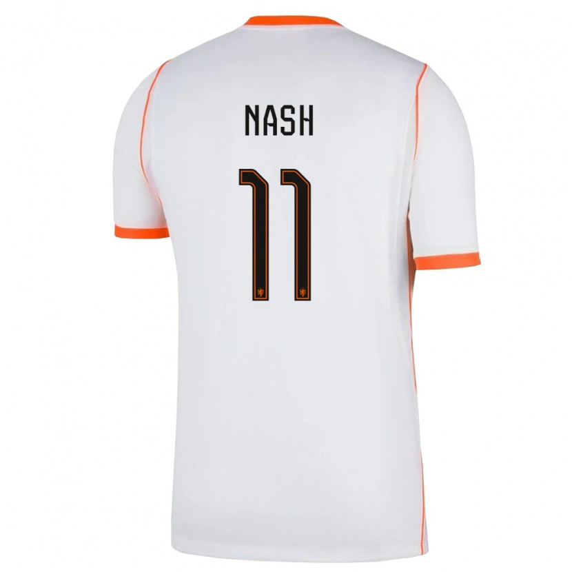 Danxen Women Netherlands Pharell Nash #11 White Orange Away Jersey 26-28 T-Shirt