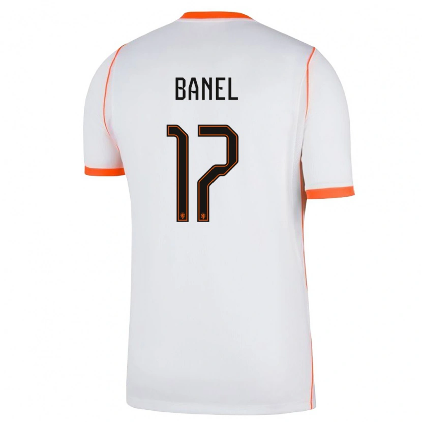 Danxen Women Netherlands Jaydon Banel #17 White Orange Away Jersey 26-28 T-Shirt