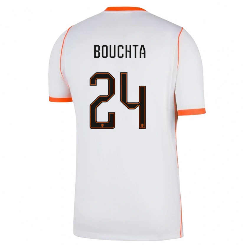 Danxen Women Netherlands Dani Bouchta #24 White Orange Away Jersey 26-28 T-Shirt