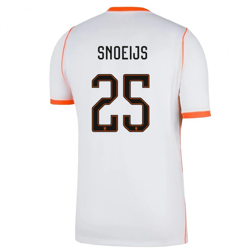 Danxen Women Netherlands Katja Snoeijs #25 White Orange Away Jersey 26-28 T-Shirt