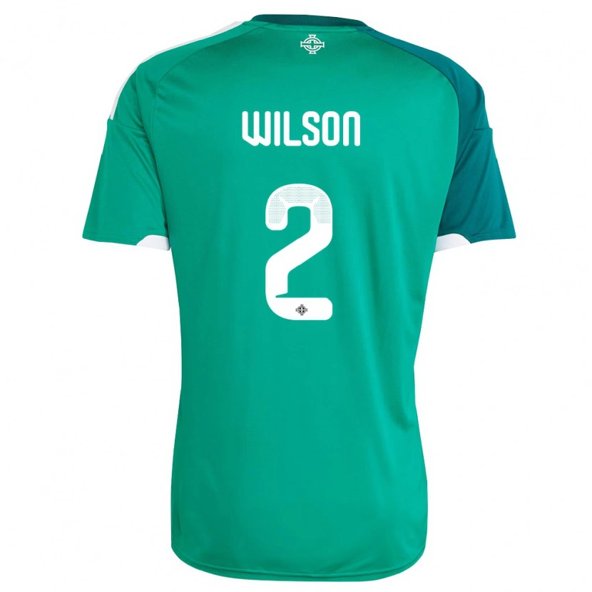 Danxen Kid Northern Ireland Ben Wilson #2 Green White Home Jersey 26-28 T-Shirt
