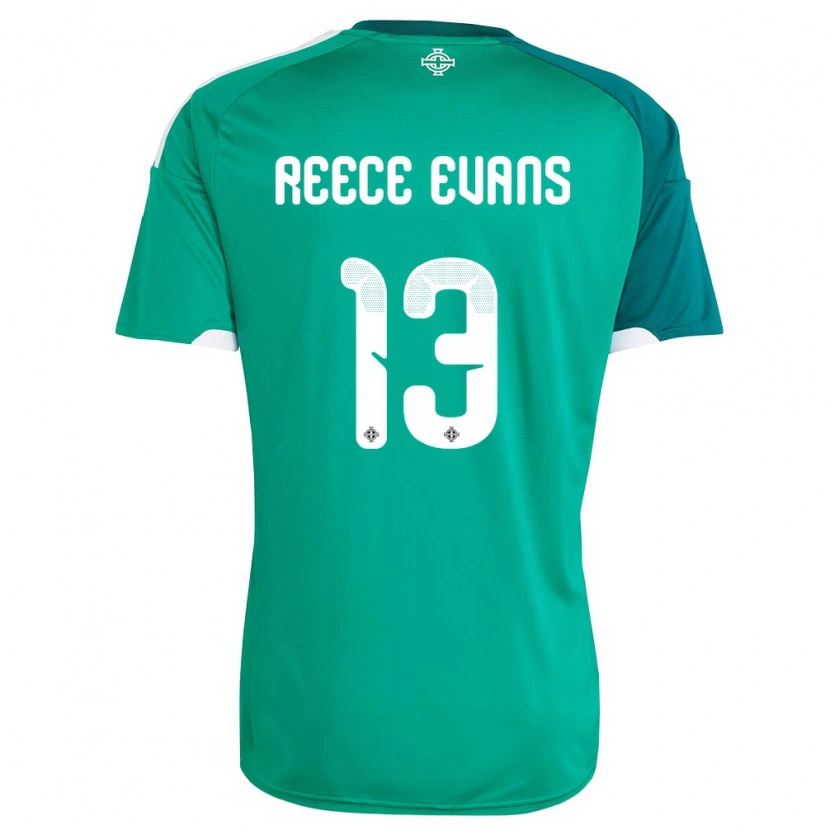 Danxen Kid Northern Ireland Reece Evans #13 Green White Home Jersey 26-28 T-Shirt