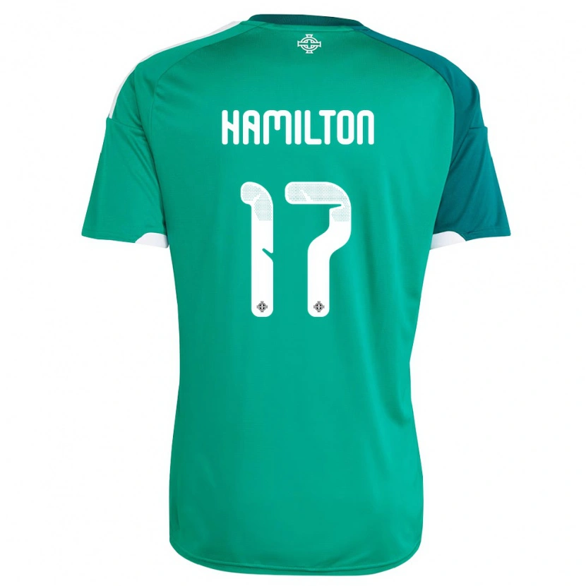 Danxen Kid Northern Ireland Caragh Hamilton #17 Green White Home Jersey 26-28 T-Shirt