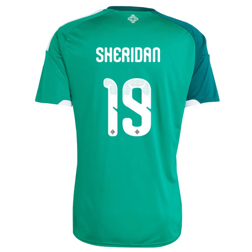 Danxen Kid Northern Ireland Joe Sheridan #19 Green White Home Jersey 26-28 T-Shirt