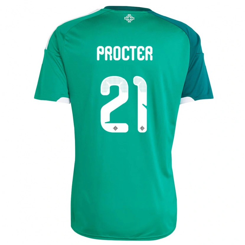 Danxen Kid Northern Ireland Will Procter #21 Green White Home Jersey 26-28 T-Shirt
