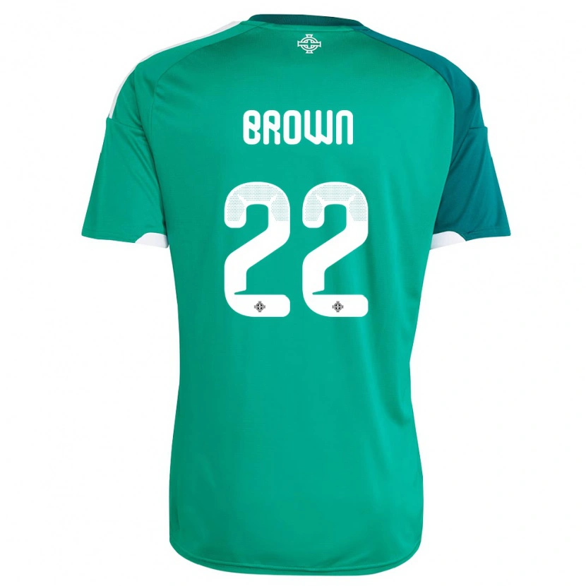 Danxen Kid Northern Ireland Ciaron Brown #22 Green White Home Jersey 26-28 T-Shirt