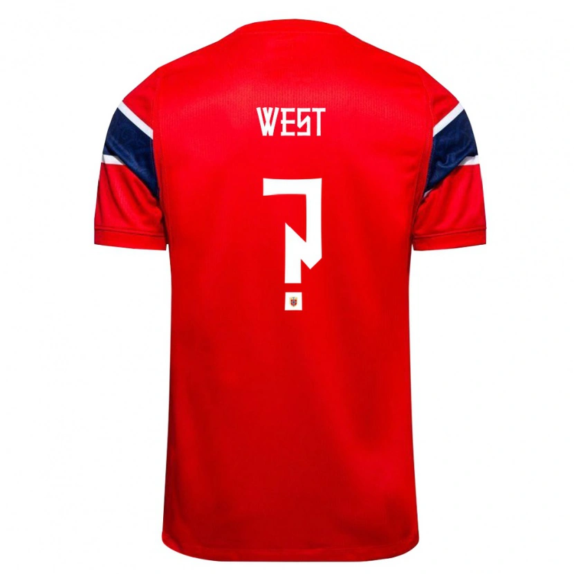 Danxen Kid Norway Liam West #0 Red Navy White Home Jersey 26-28 T-Shirt