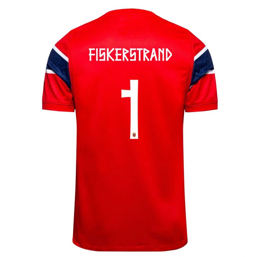 Danxen Kid Norway Cecilie Fiskerstrand #1 Red Navy White Home Jersey 26-28 T-Shirt