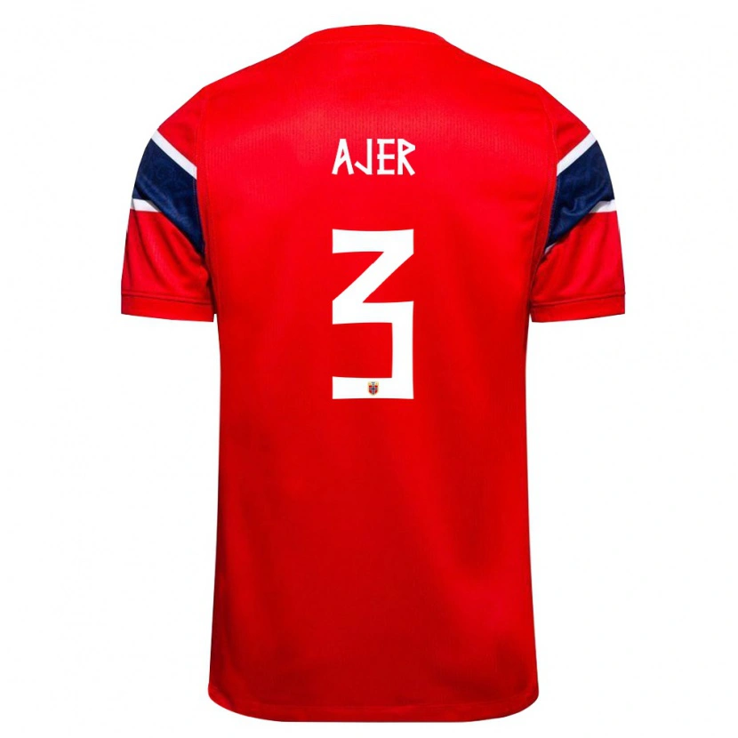 Danxen Kid Norway Kristoffer Ajer #3 Red Navy White Home Jersey 26-28 T-Shirt