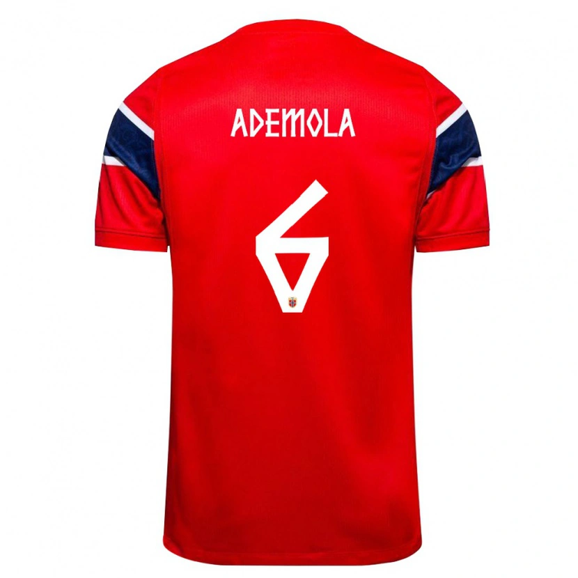 Danxen Kid Norway Sebastian Ademola #6 Red Navy White Home Jersey 26-28 T-Shirt