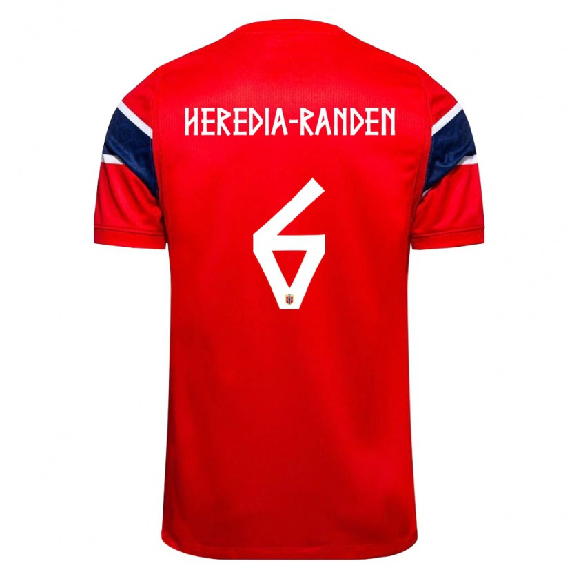 Danxen Kid Norway Andreas Heredia-Randen #6 Red Navy White Home Jersey 26-28 T-Shirt
