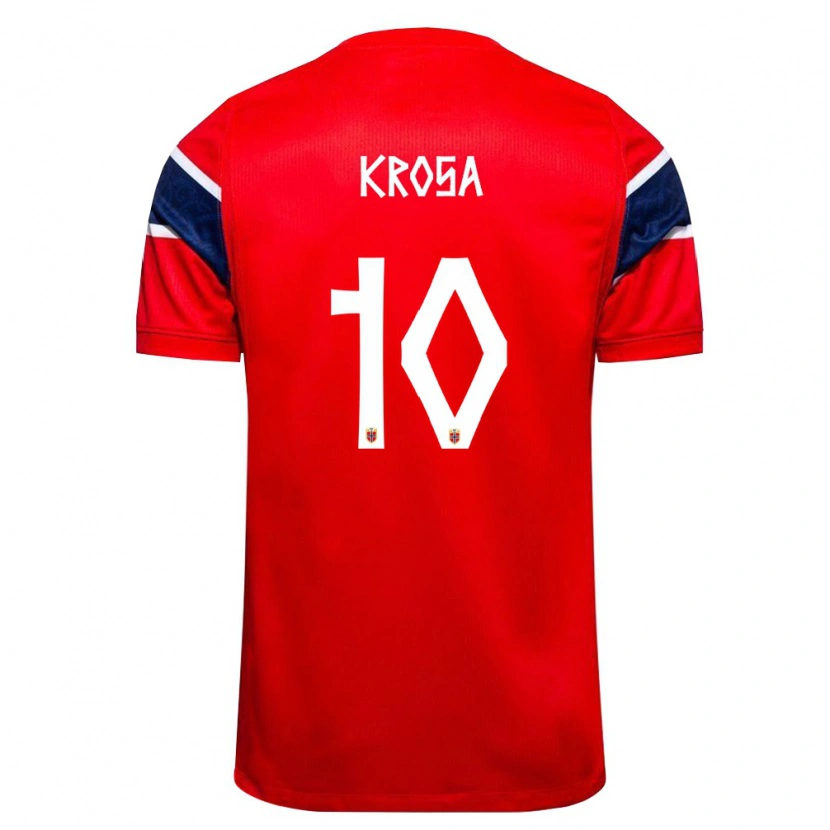 Danxen Kid Norway Elion Krosa #10 Red Navy White Home Jersey 26-28 T-Shirt