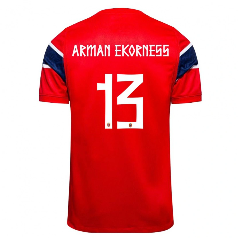 Danxen Kid Norway Karsten Arman Ekorness #13 Red Navy White Home Jersey 26-28 T-Shirt