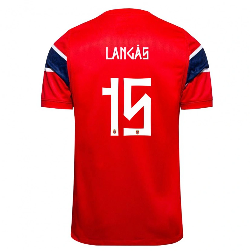 Danxen Kid Norway Sondre Langås #15 Red Navy White Home Jersey 26-28 T-Shirt