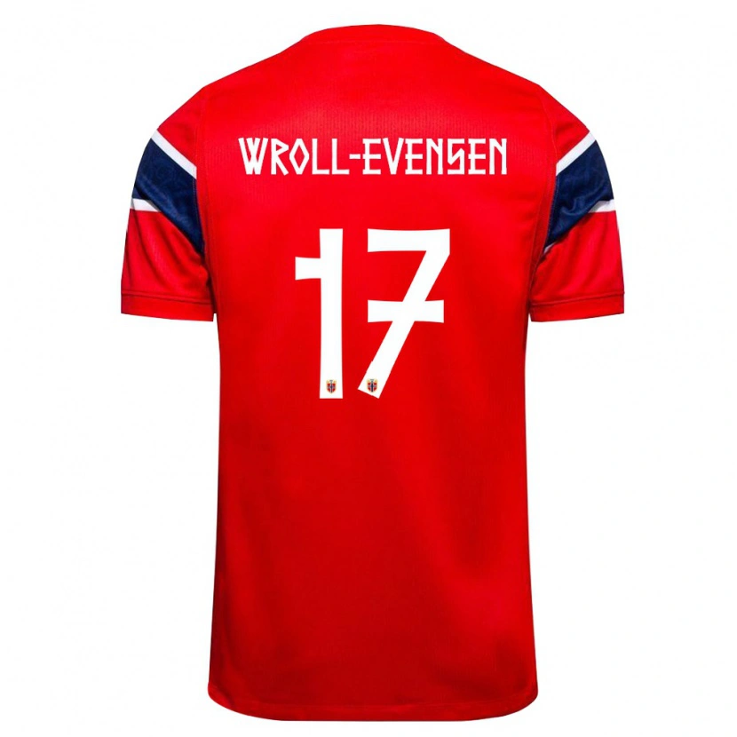 Danxen Kid Norway Henrik Wroll-Evensen #17 Red Navy White Home Jersey 26-28 T-Shirt
