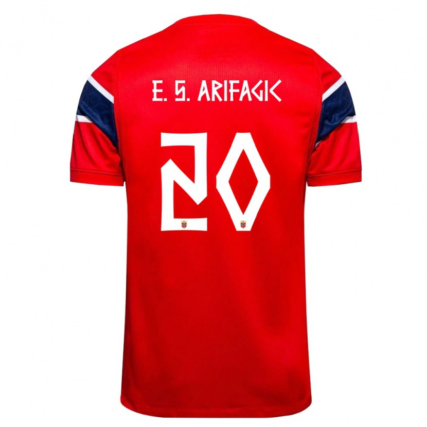 Danxen Kid Norway Elias Samuelsen Arifagic #20 Red Navy White Home Jersey 26-28 T-Shirt