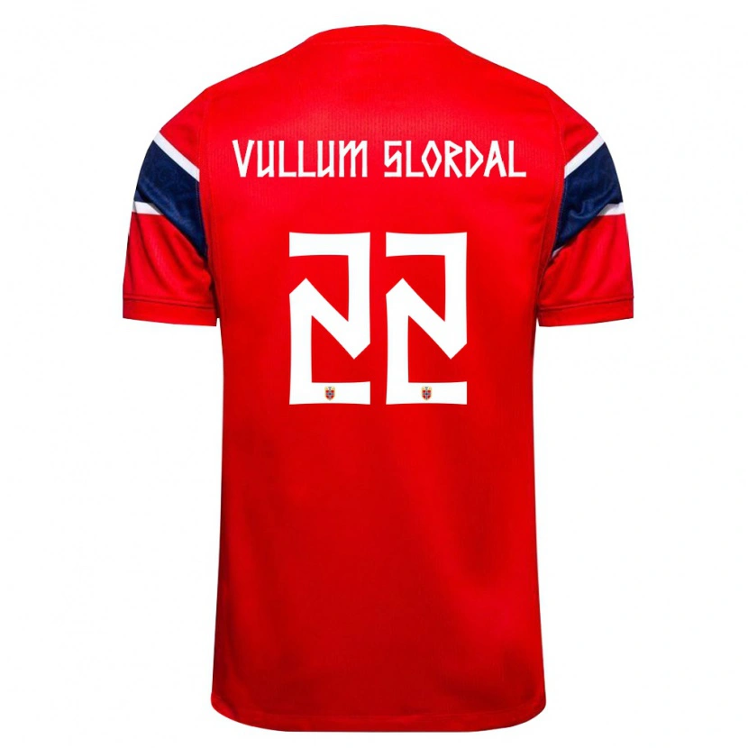 Danxen Kid Norway Elias Slørdal #22 Red Navy White Home Jersey 26-28 T-Shirt