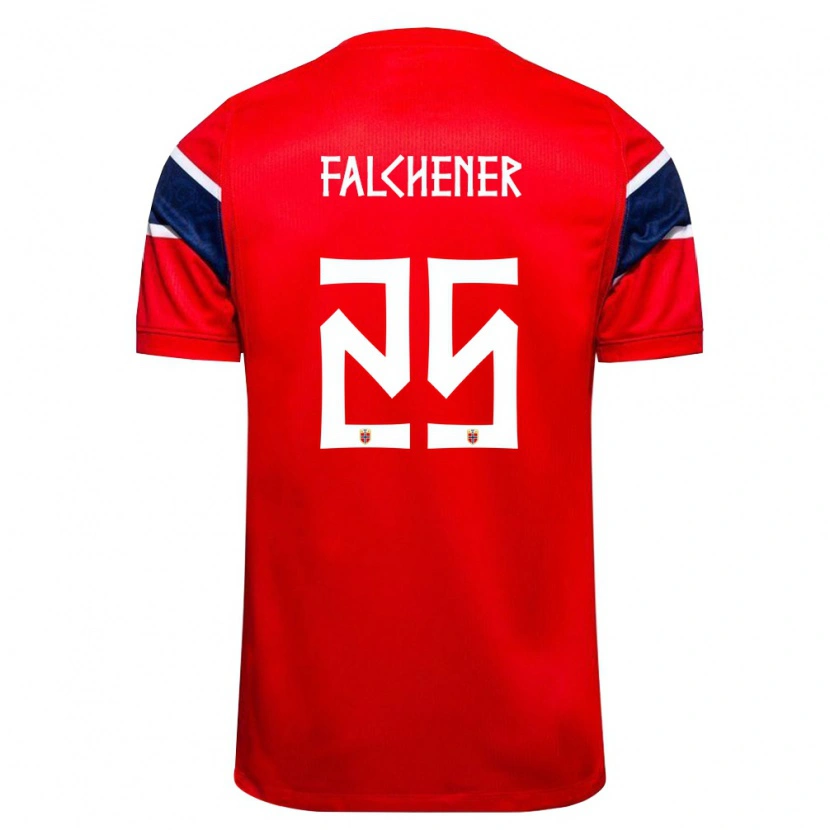 Danxen Kid Norway Henrik Falchener #25 Red Navy White Home Jersey 26-28 T-Shirt