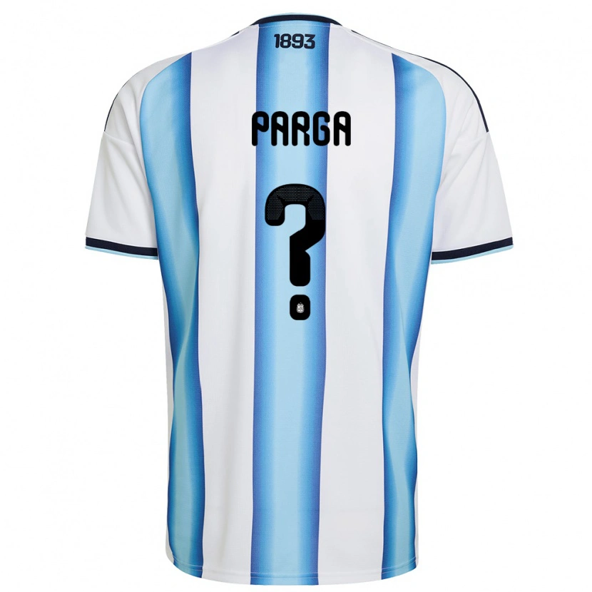 Danxen Kid Argentina Thiago Parga #0 White Sky Blue Navy Home Jersey 26-28 T-Shirt