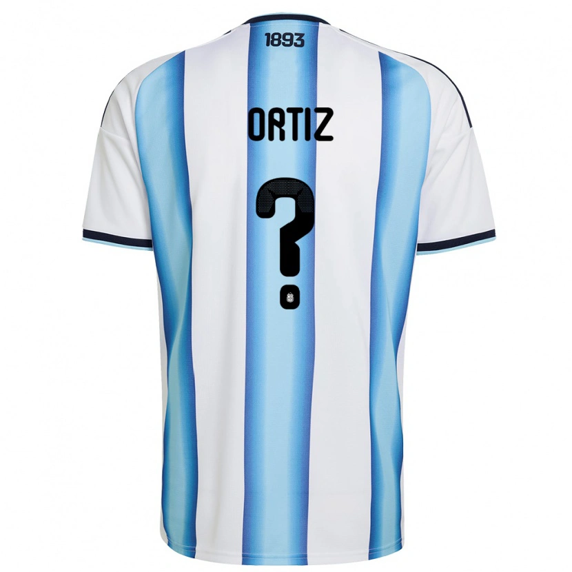 Danxen Kid Argentina Marcos Ortiz #0 White Sky Blue Navy Home Jersey 26-28 T-Shirt
