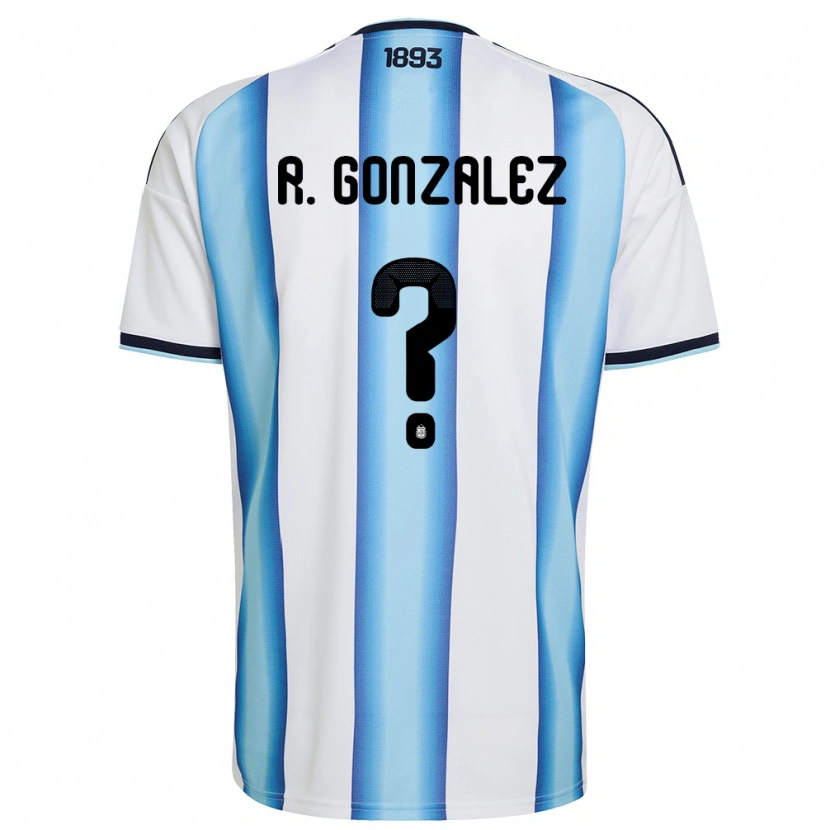 Danxen Kid Argentina Roman Gonzalez #0 White Sky Blue Navy Home Jersey 26-28 T-Shirt