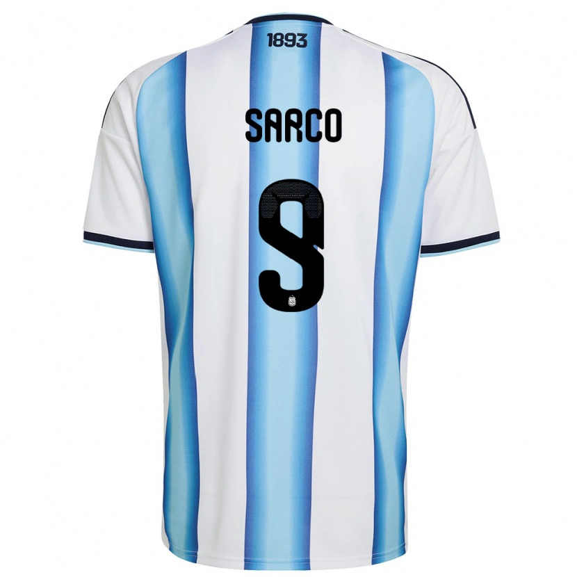Danxen Kid Argentina Alejo Sarco #9 White Sky Blue Navy Home Jersey 26-28 T-Shirt