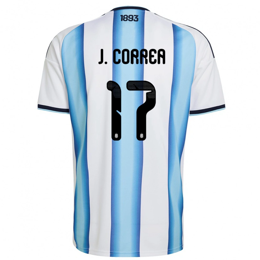 Danxen Kid Argentina Joaquin Correa #17 White Sky Blue Navy Home Jersey 26-28 T-Shirt