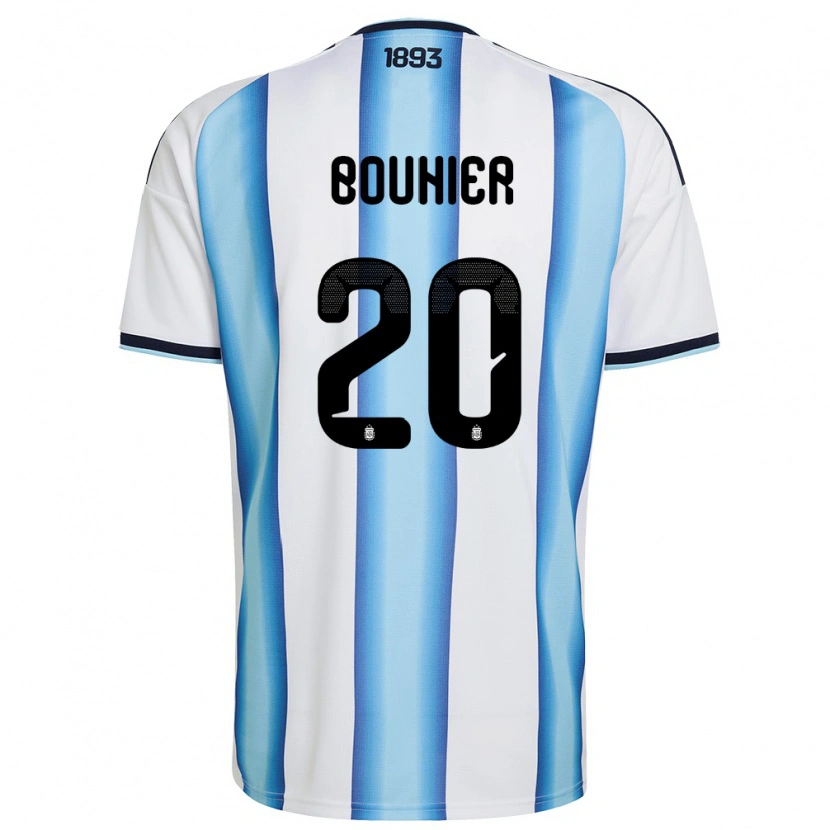 Danxen Kid Argentina Gastón Bouhier #20 White Sky Blue Navy Home Jersey 26-28 T-Shirt